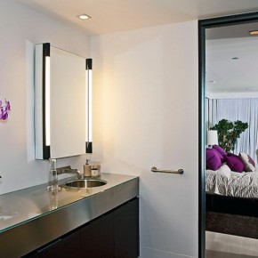 The Modern Glass Sink with Purple Orchid