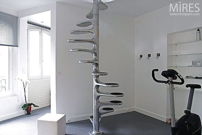 Unique Chrome Spiral Staircase Ideas