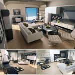 White Grey Wood Living Room Design