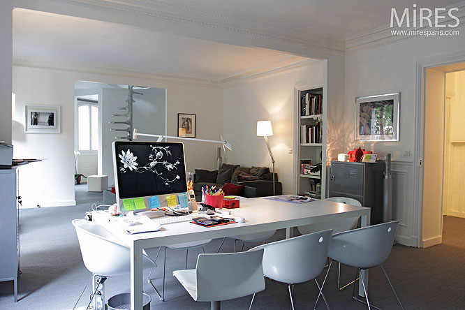 White Dining Room Plus Work Desk Ideas