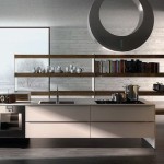 White Wood Kitchen with Large Glass Wall