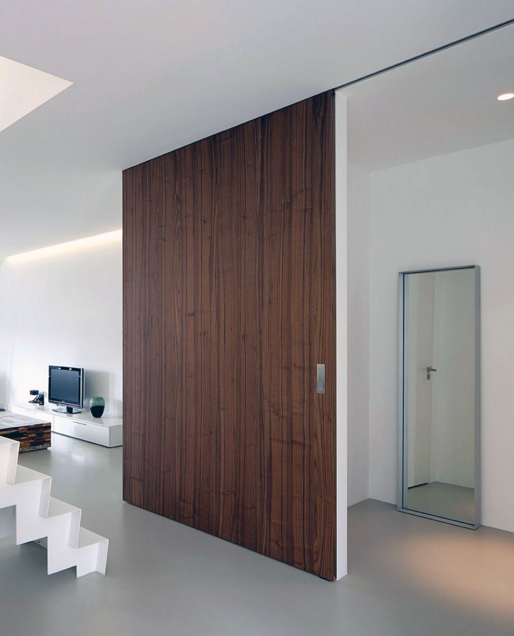 A Nut Wood Sliding Door Apartment