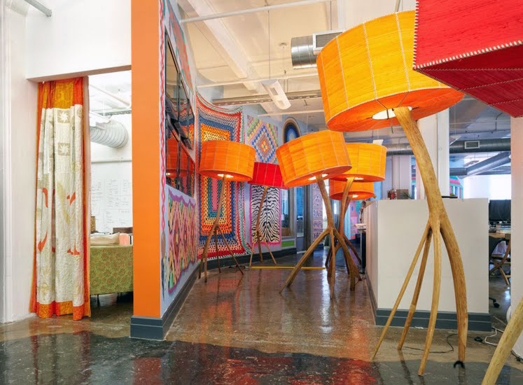 Decorative Interior Office with Orange Accents - Interior Design Ideas