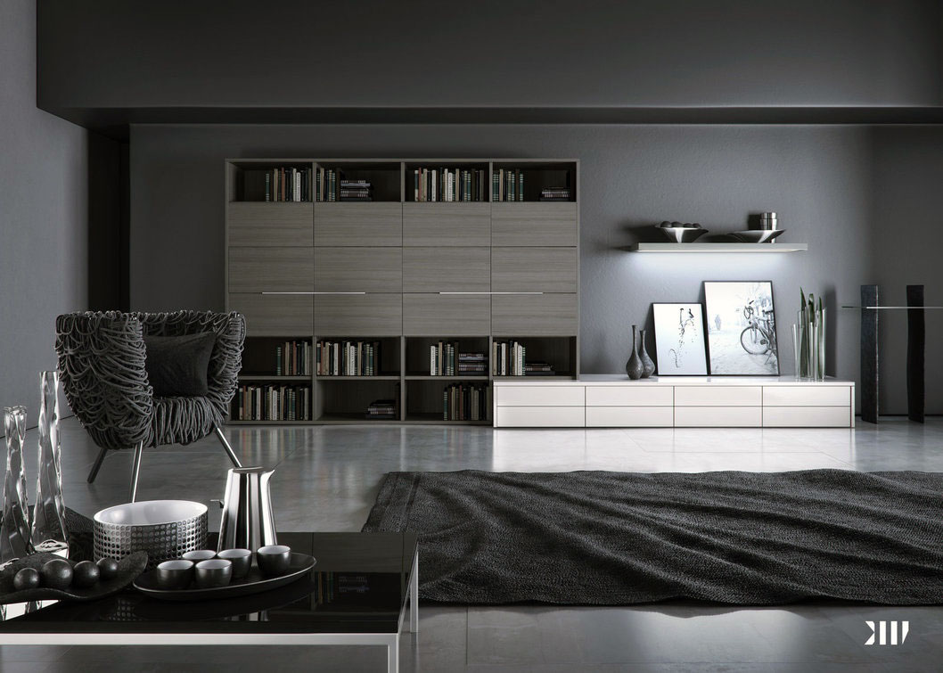 Minimalist Grey Monochrome Living Room Design Interior Design Ideas