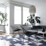 Simple Black White Living Room with Net Chairs