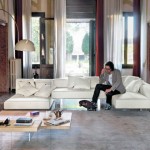 Urban Living Room with White Leather Sofa