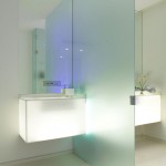 Wet Room with Modern Lighting and Glass Divider