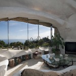 Flintstone Style Cave House Living Room with Sea View
