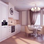 Kitchen and Dining Room in One Spaces with Luxury Chandelier