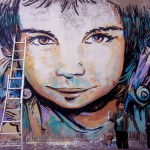 Street Wall Mural Kids Face Expression