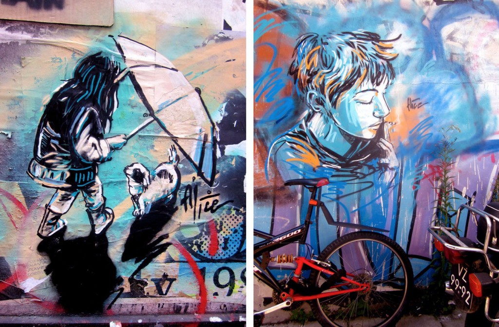 Urban Wall Mural with Girls Expression