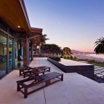 Wood Sundeck with Beautiful Sunset Beach View