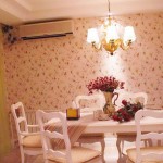 Beautiful Dining Room Floral Wallpaper Decor