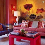 Beautiful Floral Wall Mural Living Room Design
