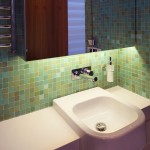 Bright Wash Basin Design with Tile Wall Ideas