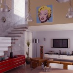 Contemporary Living Room Glass Balustrade Pop Art Ideas