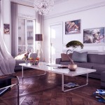 Contermporary Living Room Gray Chaise Lounge Sofa
