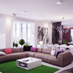Modern Lounge with Cool Grassy Green Rug