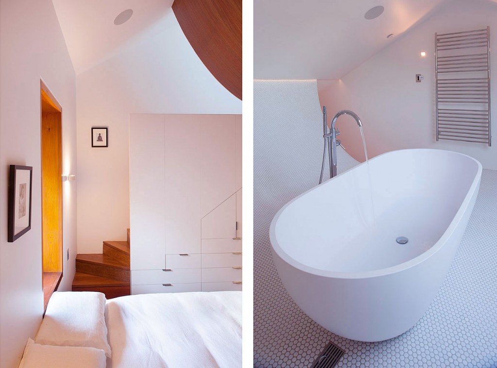 Modern White Bedroom and Bathroom Rozelle Terrace House