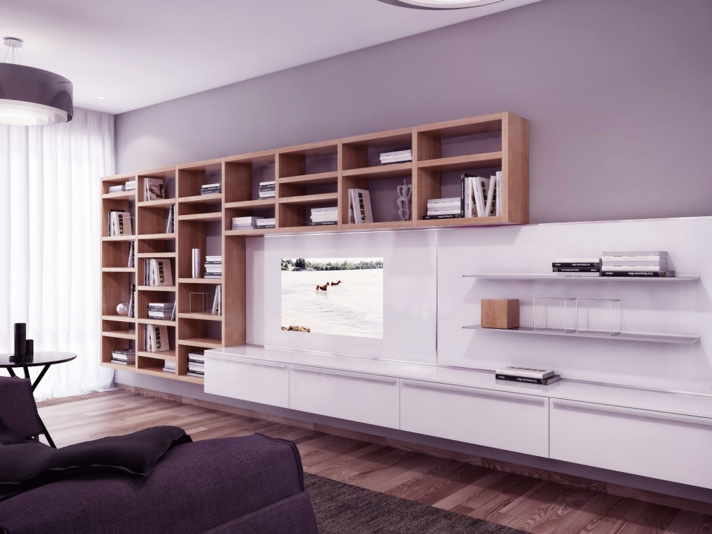 Neutral Bookshelves Furniture Living Room