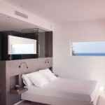 Open Plan Bedroom Bedroom with Grey Headboard