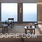 Minimalist Living Room Lounge with Large Glass Window