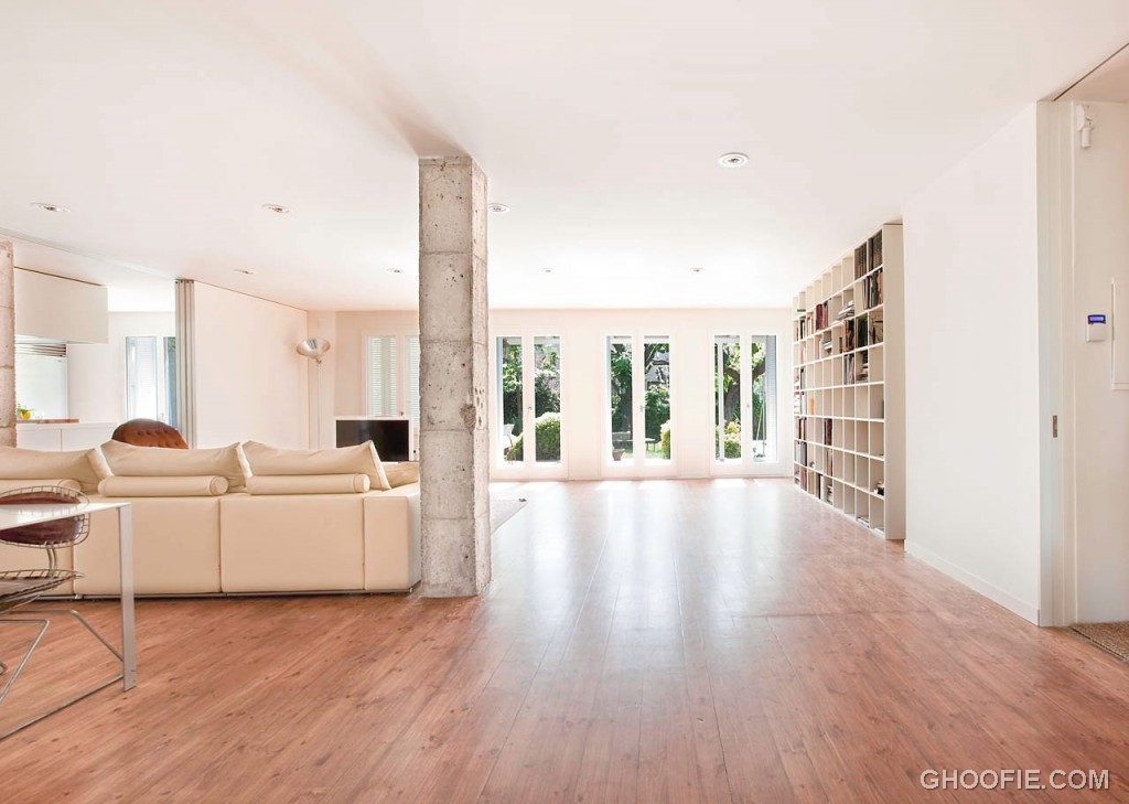 Open Living Apartment Design with Wood Floor Decor