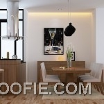 White Wood Kitchen Dinning Room Design