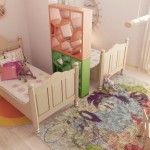 Colorful Childrens Room with Unique Divider Idea