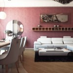 Contemporary Combined Living Room Diner with White Furniture