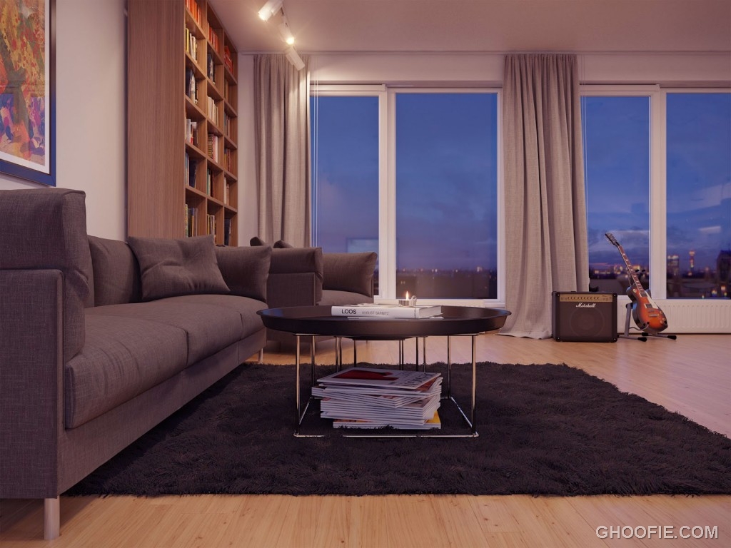 Minimalist Gray Modern Sofa Living Area