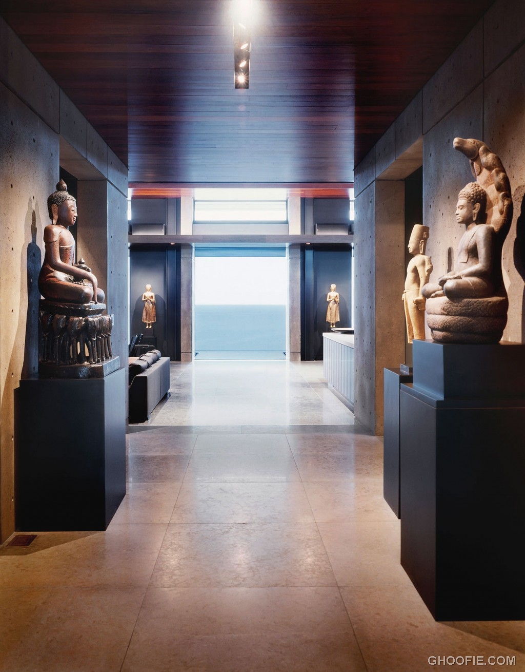 Hawaii Villa Interior with Hindu Statue