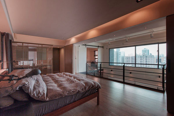 Warm Bedroom Design with Wooden Floors