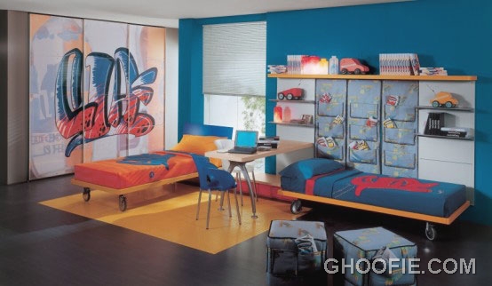 Blue and Yellow Bedroom for Boys Brother