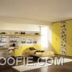 Bright Teen Bedroom with Yellow Furniture Design