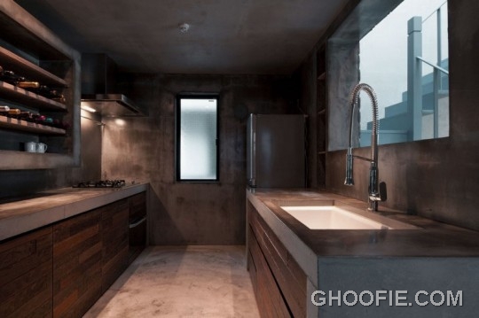 Minimalist Kitchen Design Ideas with Concrete Wall - Interior Design Ideas