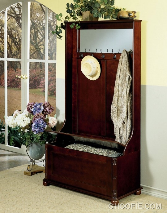 Heirloom Cherry Hall Tree With Storage Bench Interior Design Ideas