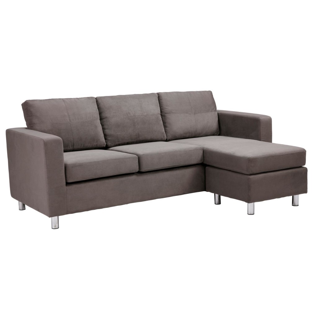 Awesome Modern Minimalist Design Small Sectional Sofa in Gray Color