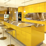 Marvelous Yellow Color Small Kitchen Island Ideas Marble Floor