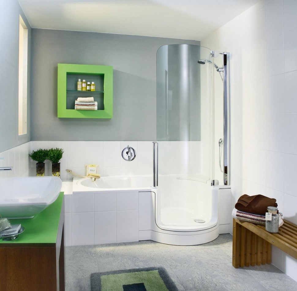 Small Modern Bathroom Design with Towel Rack