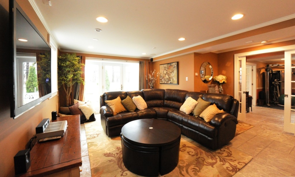 Living room design for basement