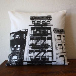 Black and white New York themed pillow