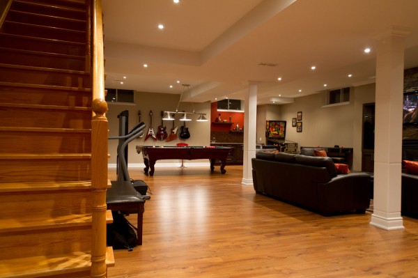 Family rooms in basement