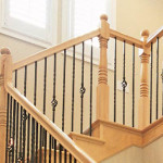 Iron and wood stairway railing