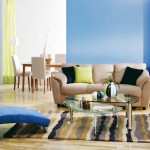 Colorful blue living room