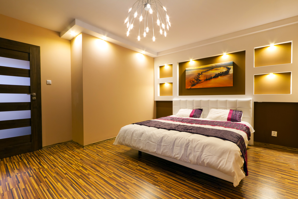 Feng shui bedroom with wood