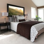 Modern bedroom with beige color