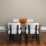 Modern dining room with steel chairs