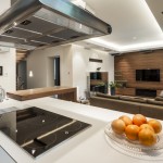 Modern kitchen design with overhead