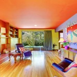Orange and purple colorful living room